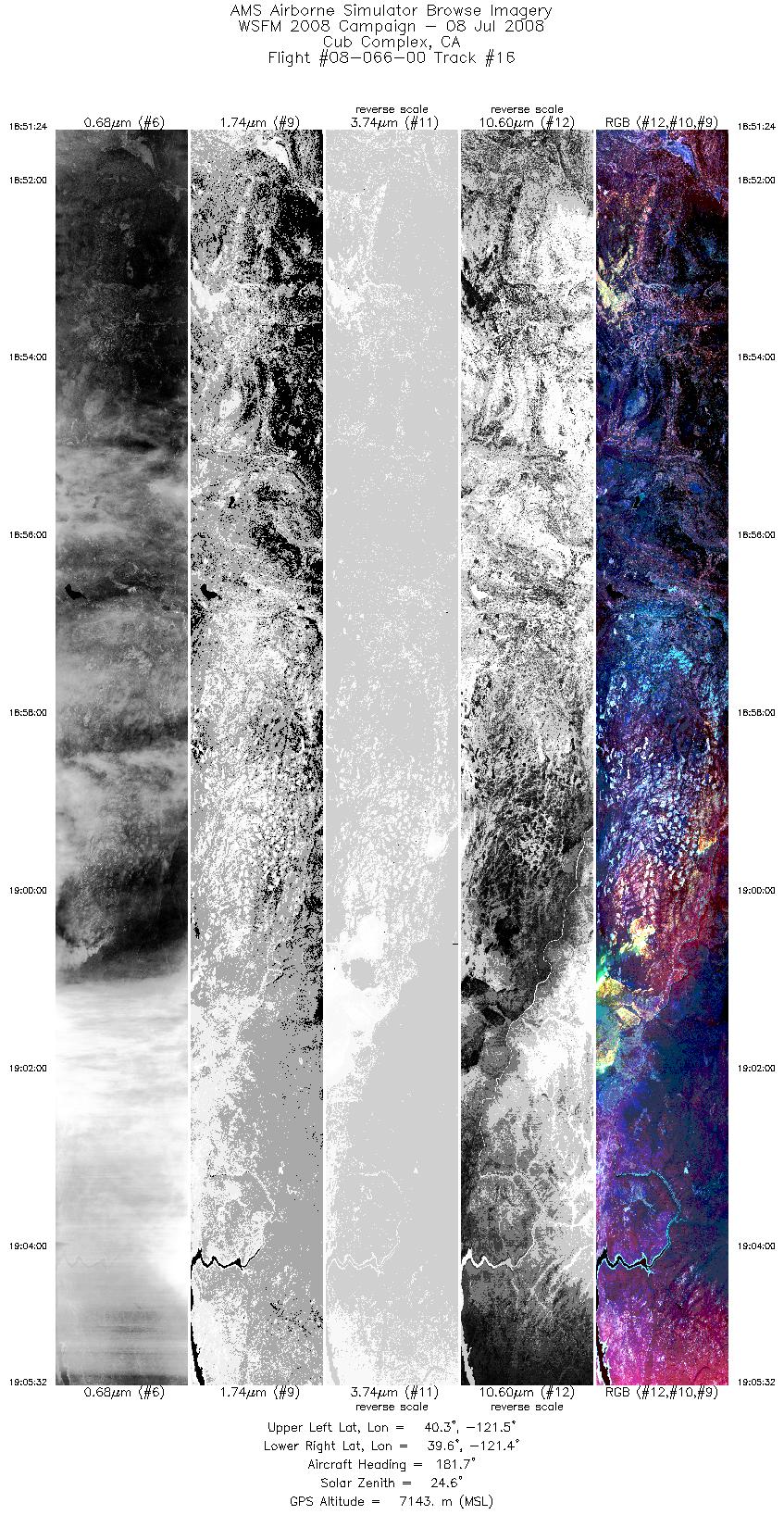 Image of selected bands from flight line 16