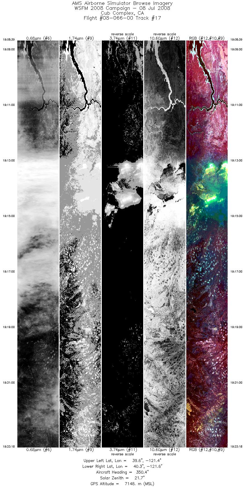 Image of selected bands from flight line 17