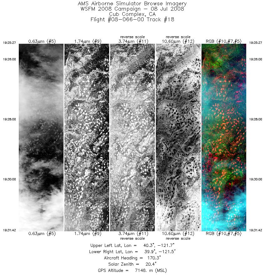 Image of selected bands from flight line 18