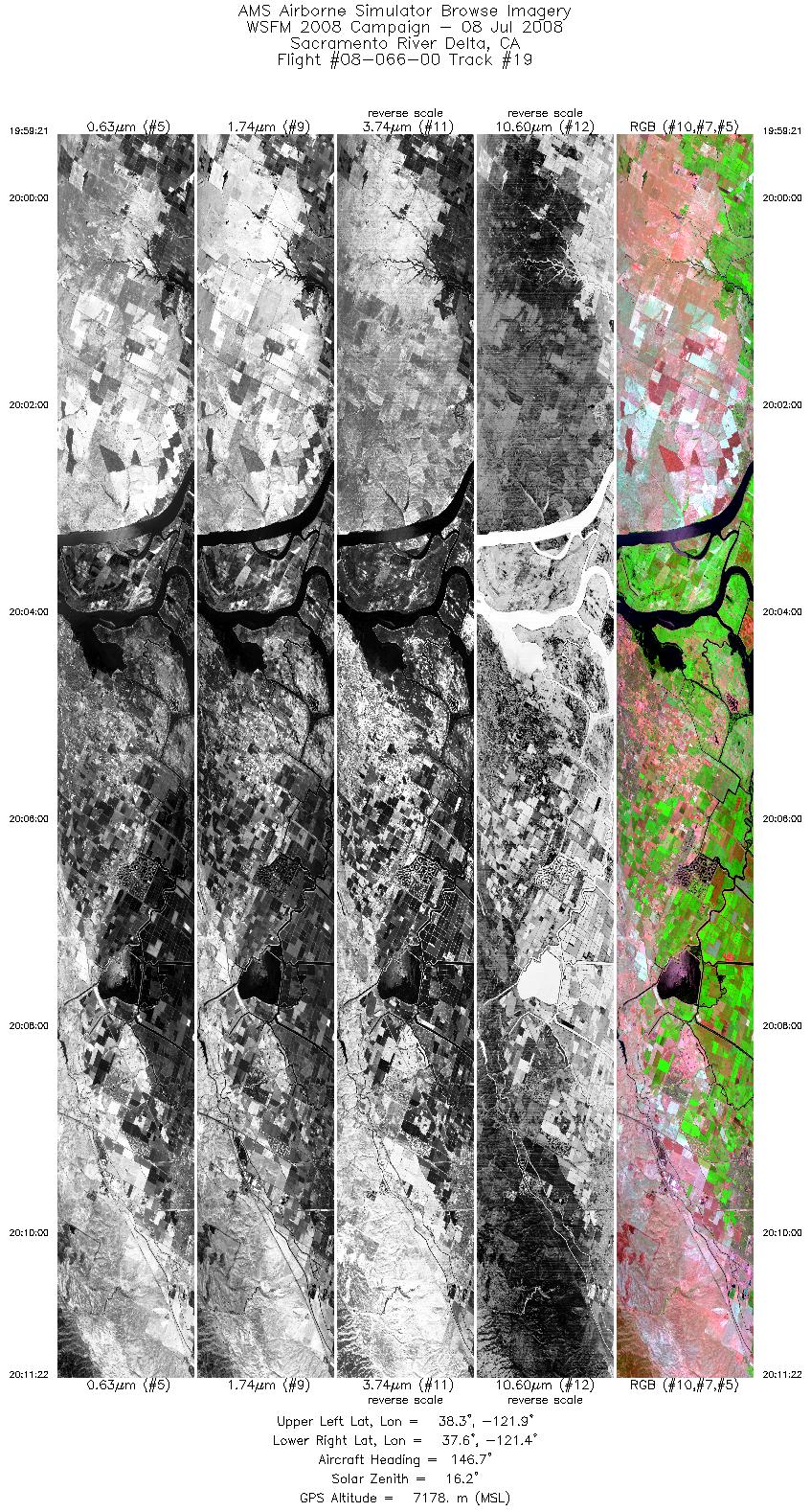 Image of selected bands from flight line 19