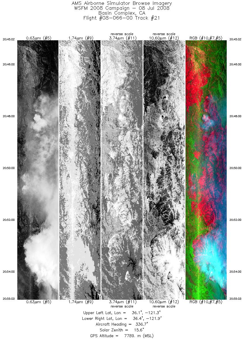 Image of selected bands from flight line 21