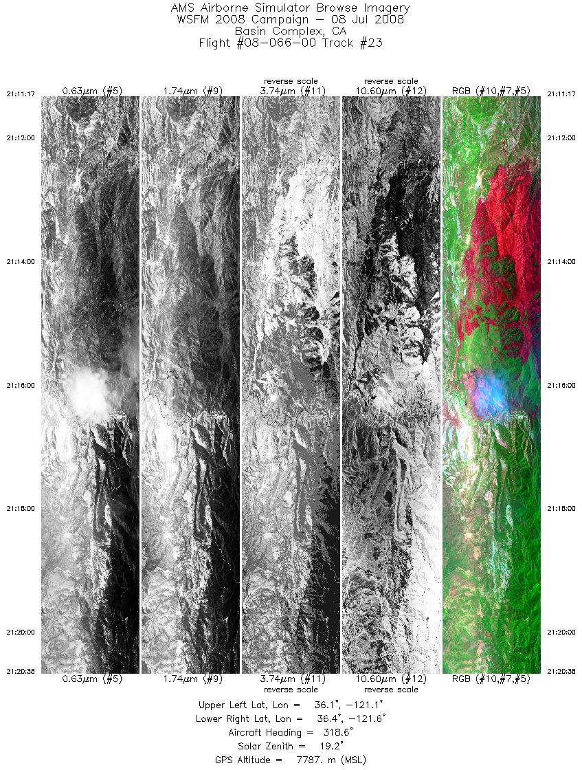 Image of selected bands from flight line 23