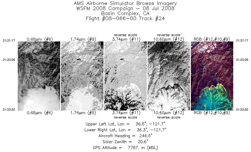 Image of selected bands from flight line 24