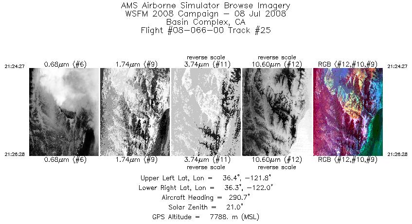 Image of selected bands from flight line 25