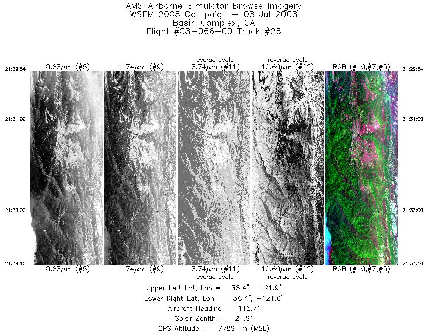 Image of selected bands from flight line 26