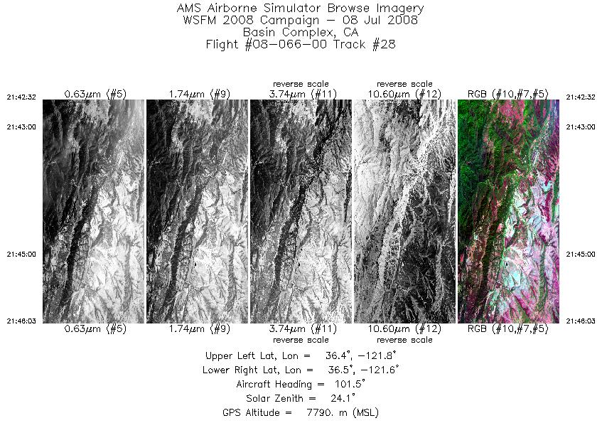 Image of selected bands from flight line 28