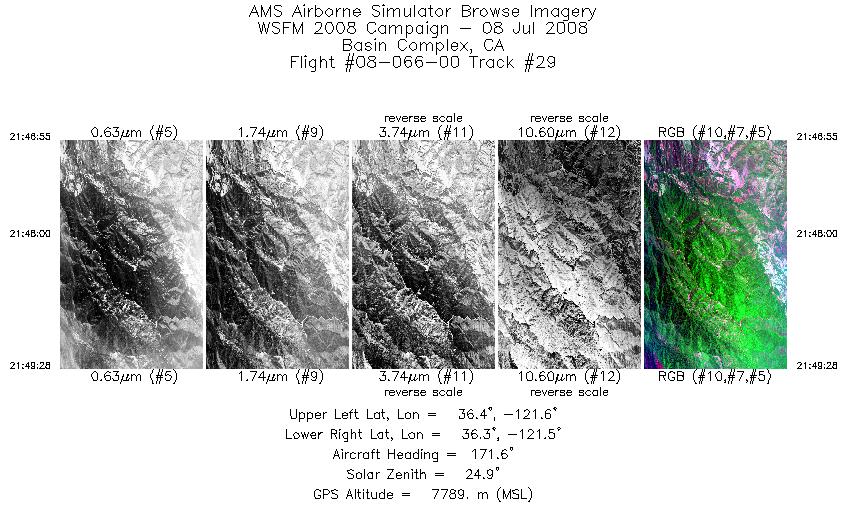 Image of selected bands from flight line 29