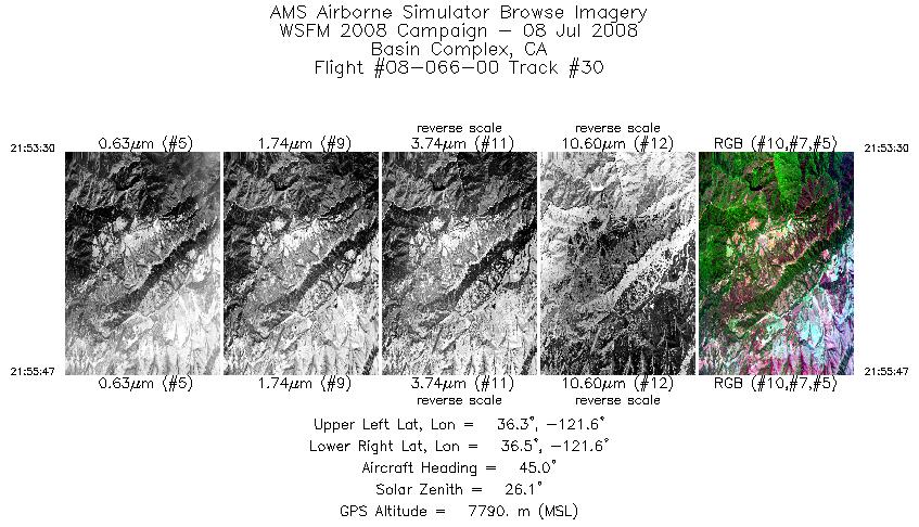 Image of selected bands from flight line 30