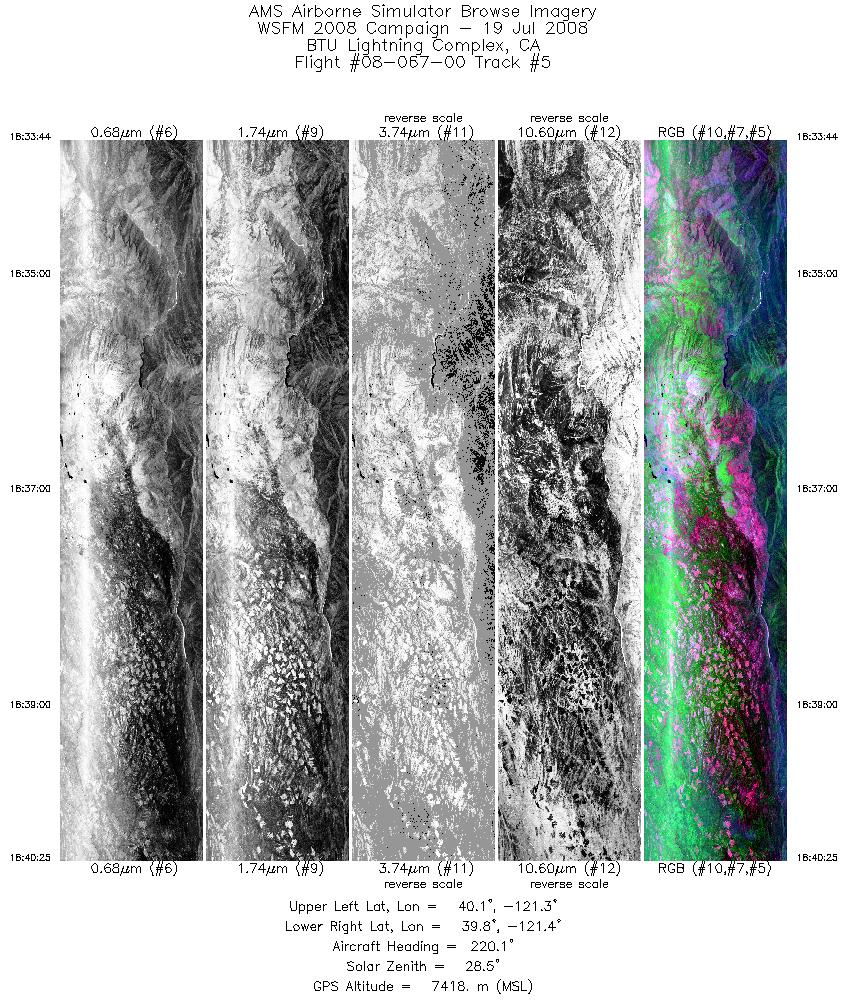 Image of selected bands from flight line 05