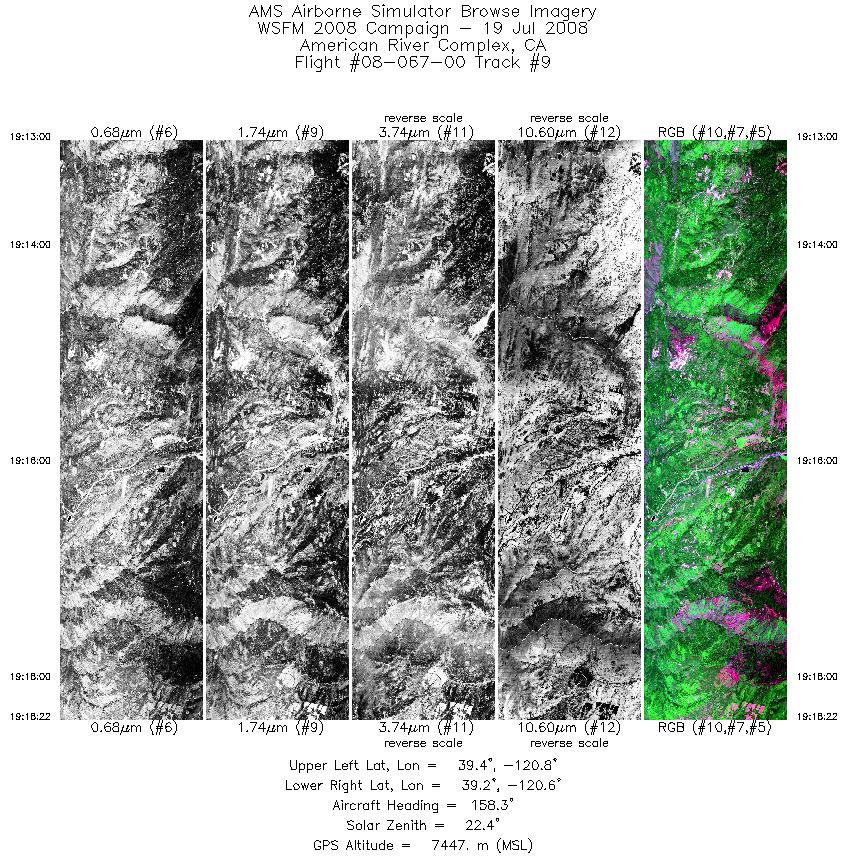 Image of selected bands from flight line 09