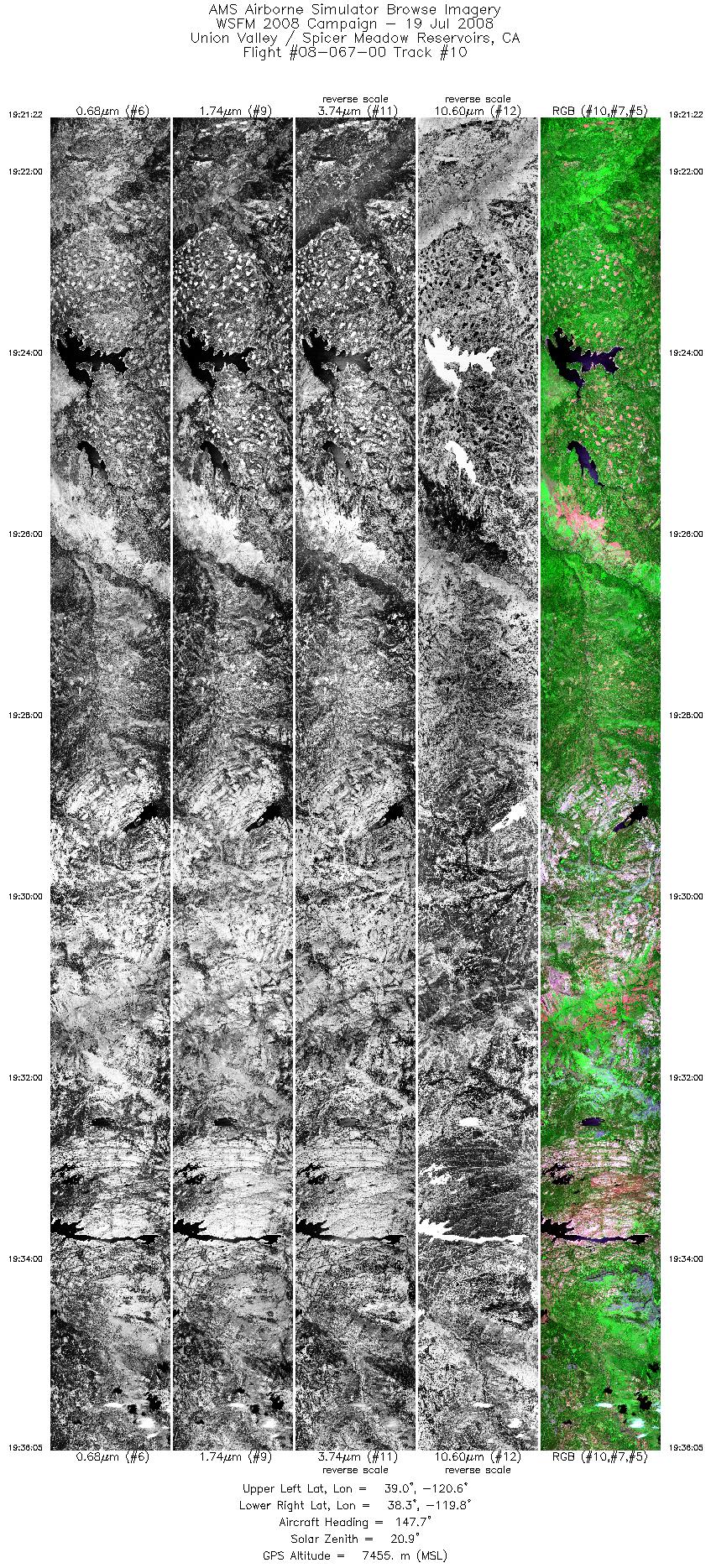 Image of selected bands from flight line 10