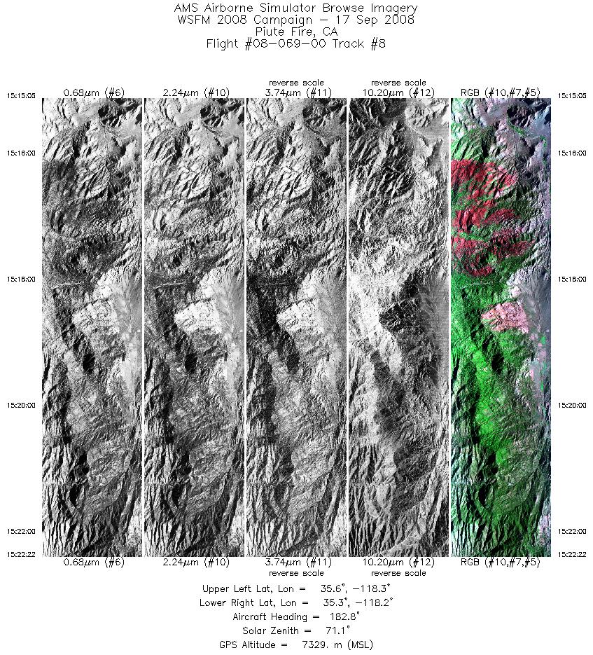 Image of selected bands from flight line 08