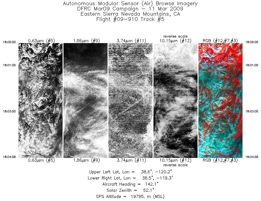 Image of selected bands from flight line 05