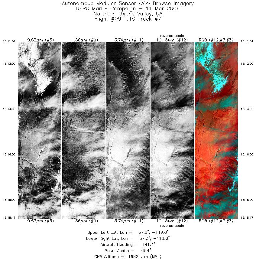 Image of selected bands from flight line 07