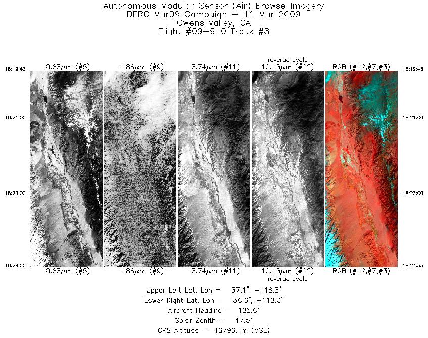 Image of selected bands from flight line 08