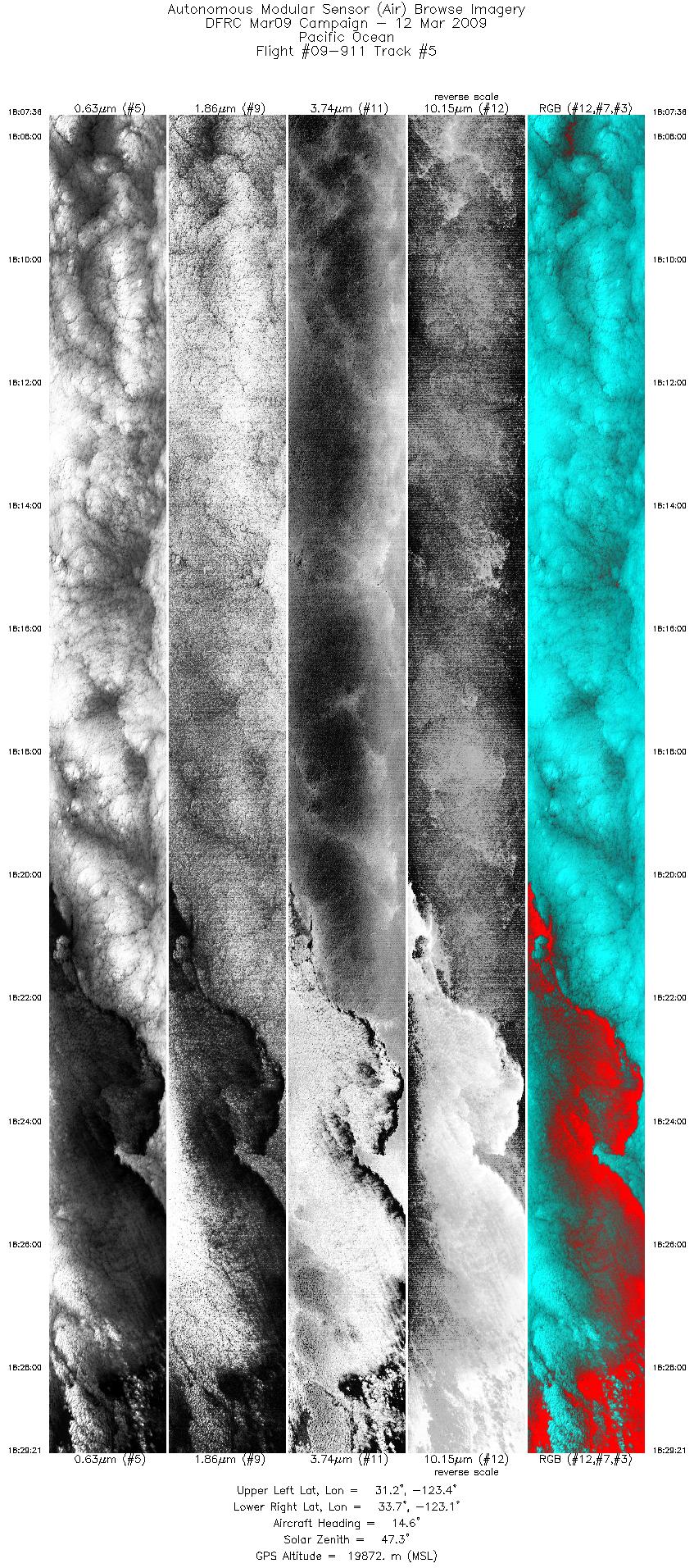 Image of selected bands from flight line 05