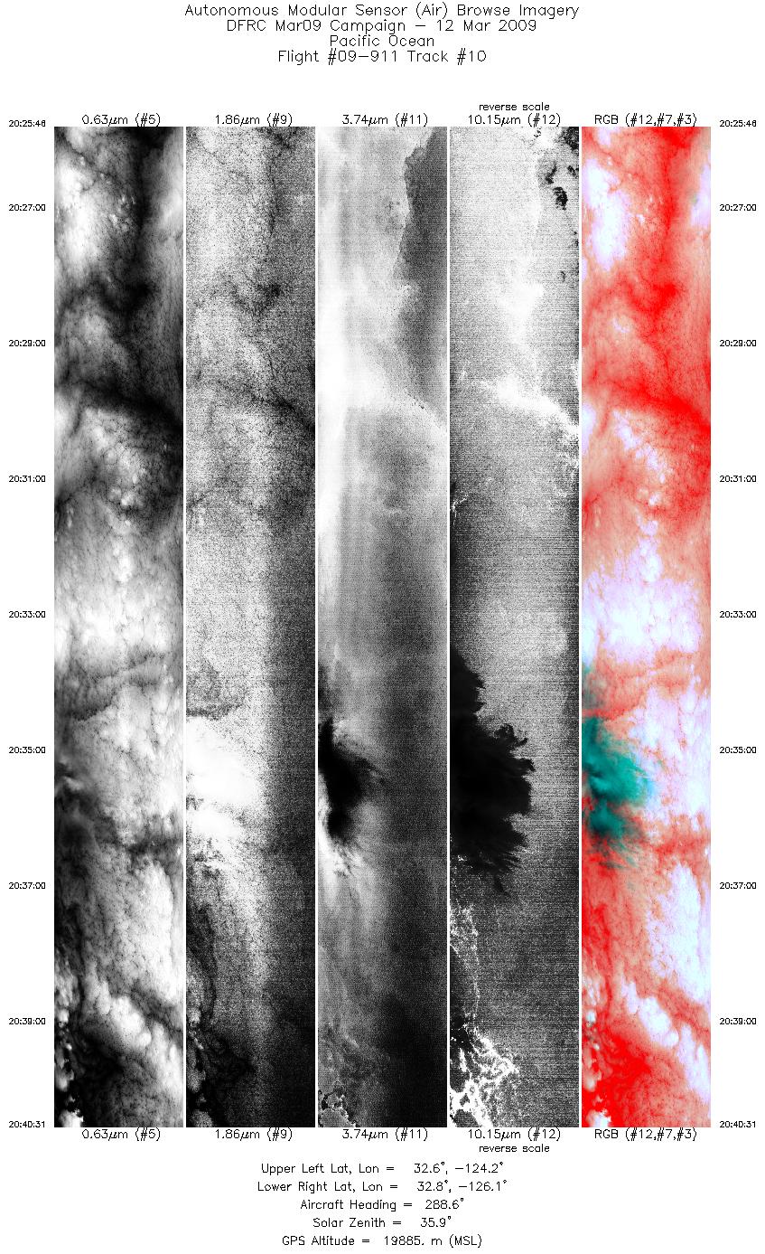 Image of selected bands from flight line 10