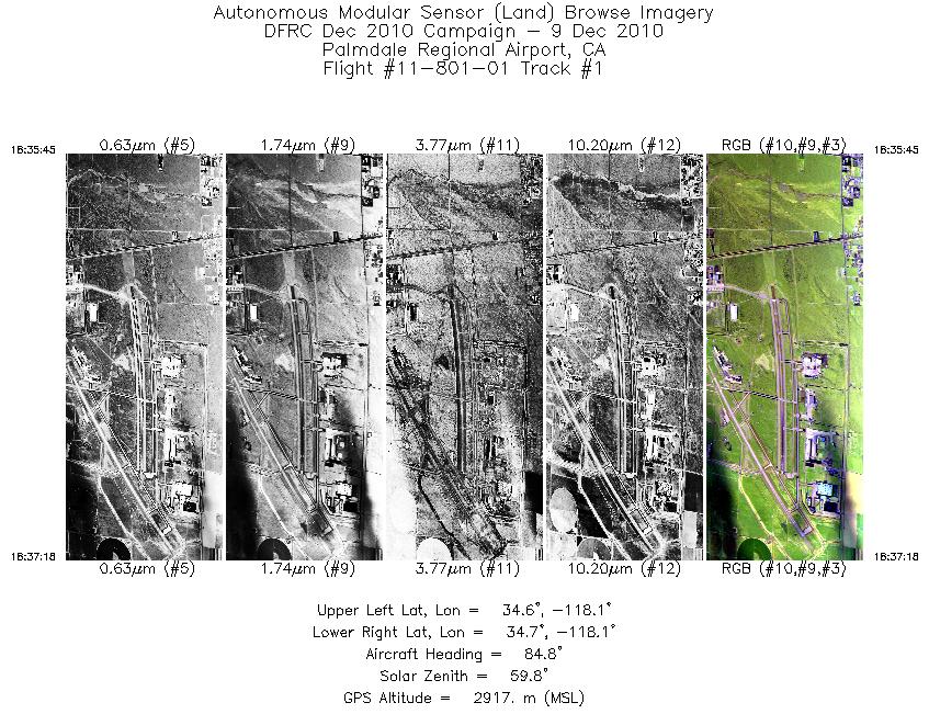 Image of selected bands from flight line 01