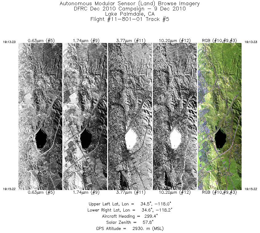 Image of selected bands from flight line 05