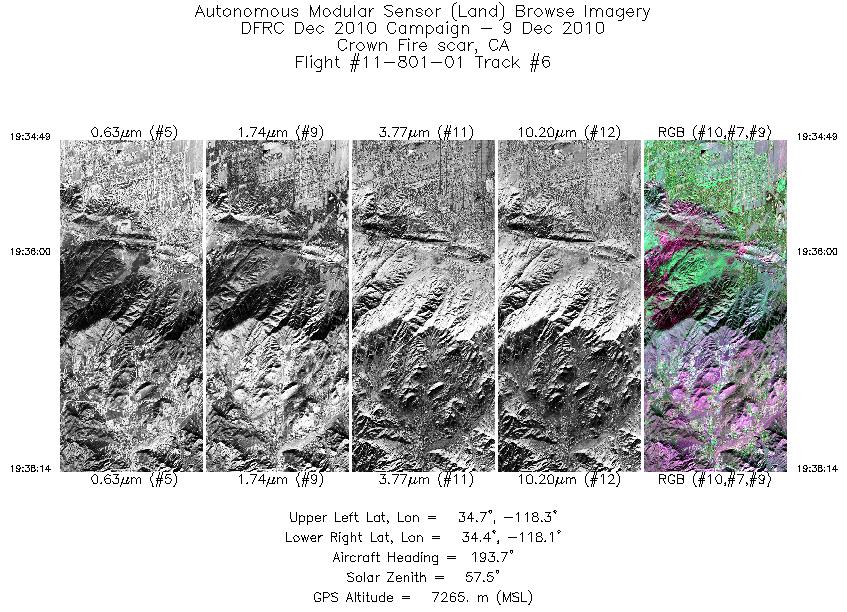 Image of selected bands from flight line 06