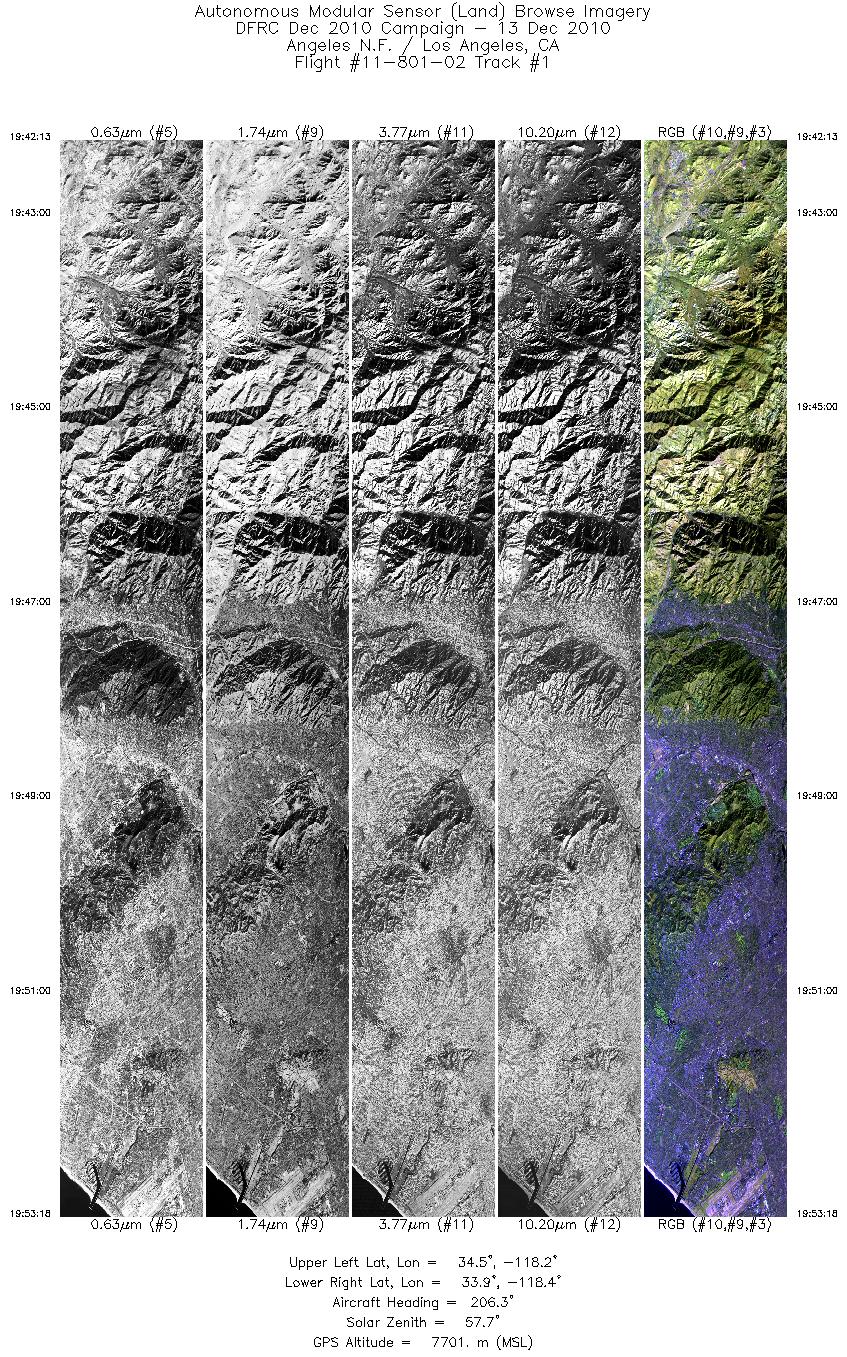 Image of selected bands from flight line 01