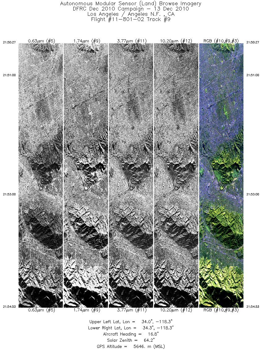 Image of selected bands from flight line 09