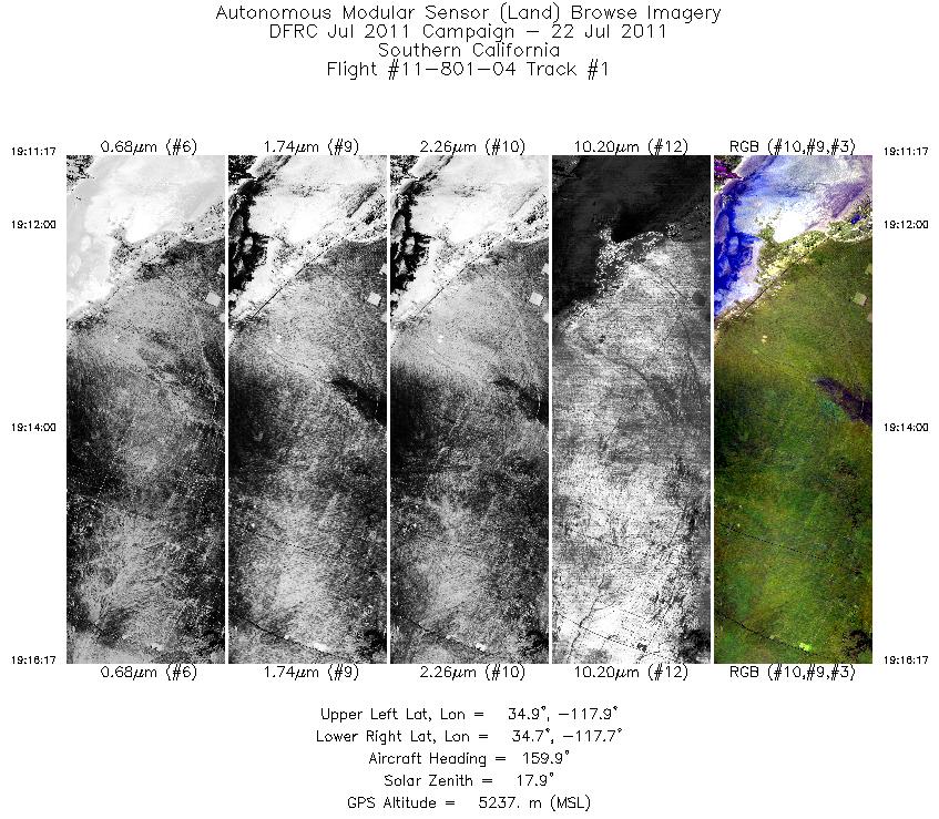 Image of selected bands from flight line 01