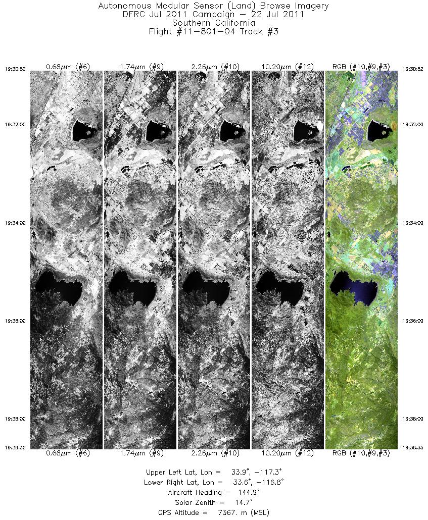 Image of selected bands from flight line 03