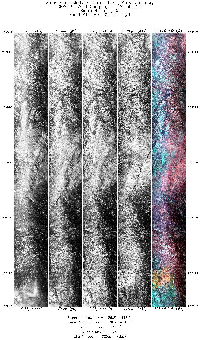 Image of selected bands from flight line 09