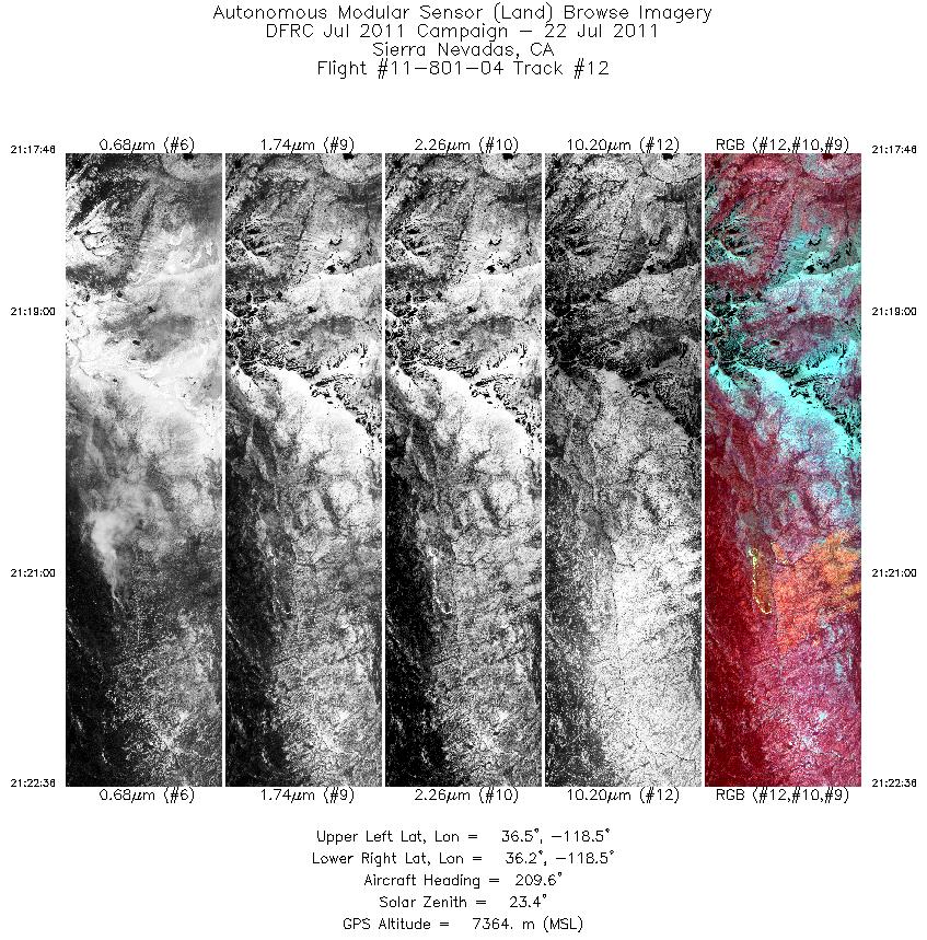 Image of selected bands from flight line 12