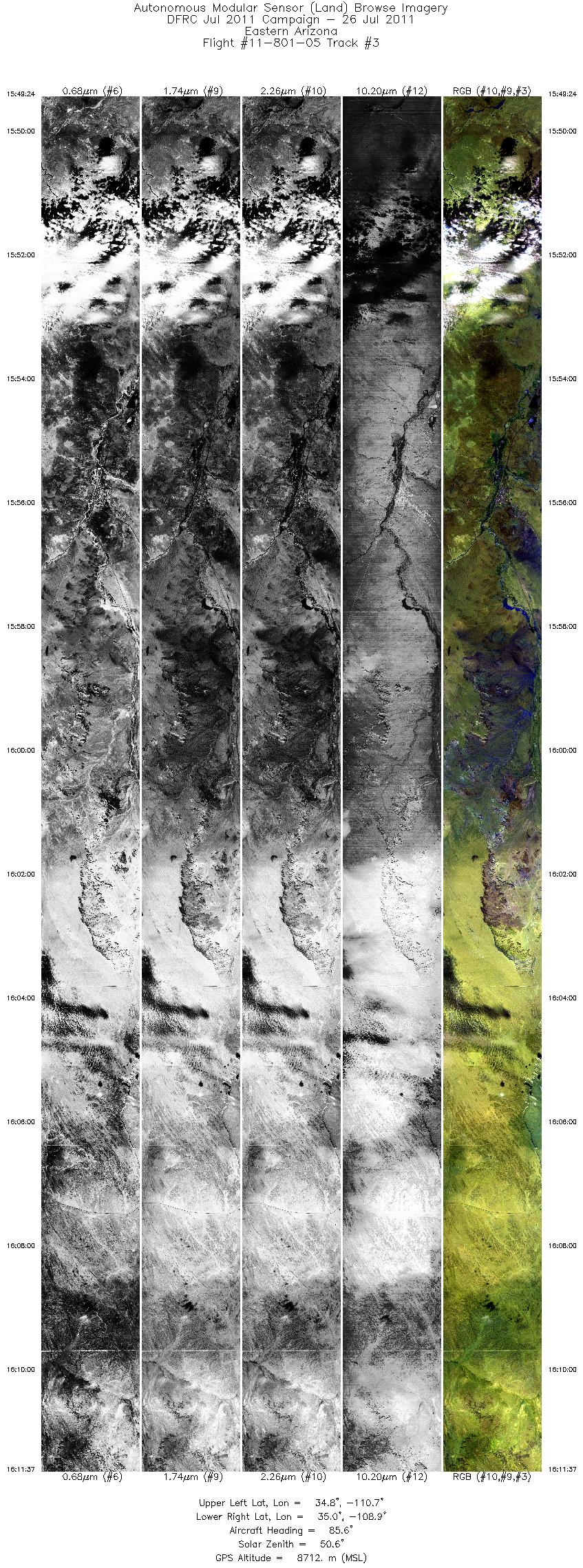 Image of selected bands from flight line 03