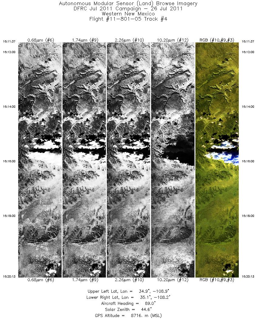 Image of selected bands from flight line 04