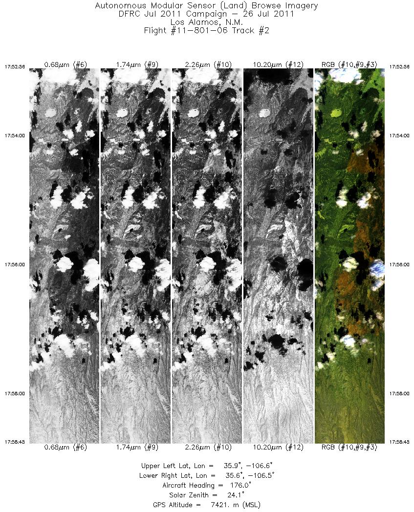 Image of selected bands from flight line 02