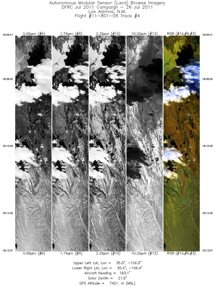 Image of selected bands from flight line 04