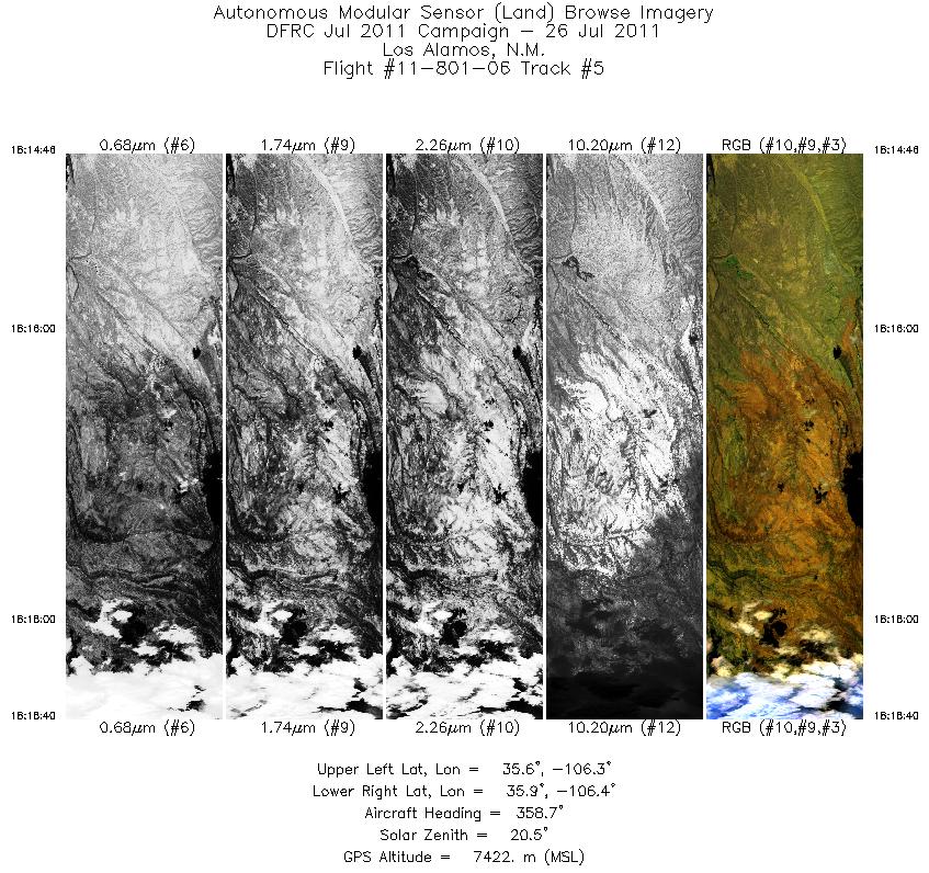 Image of selected bands from flight line 05