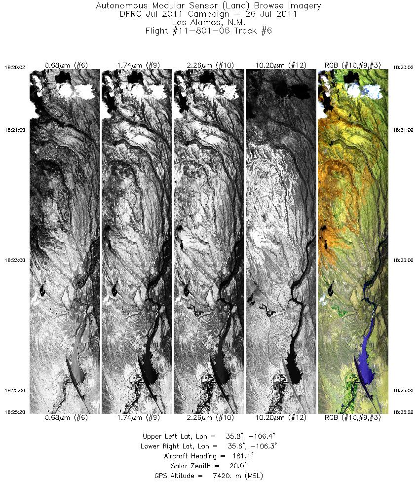 Image of selected bands from flight line 06