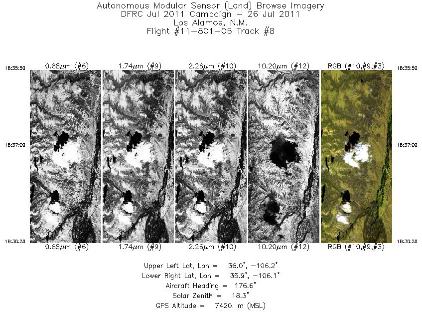 Image of selected bands from flight line 08