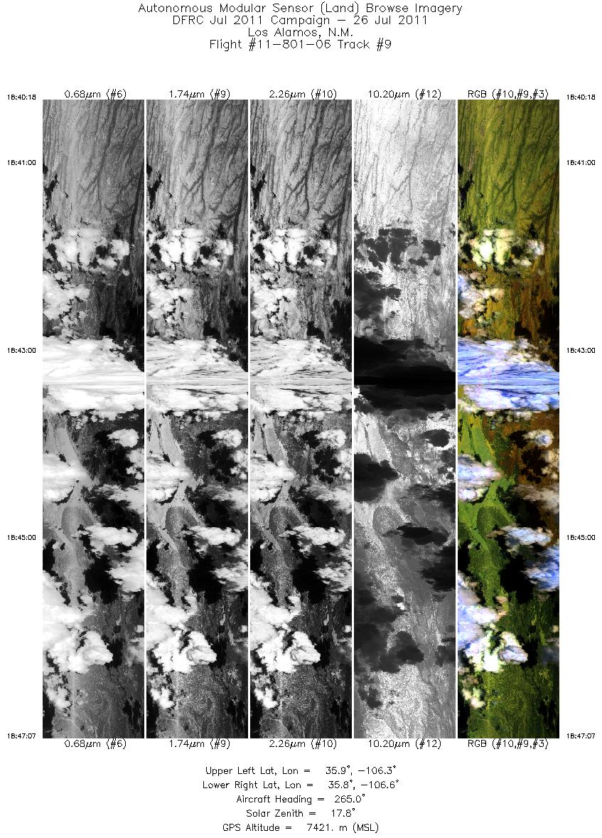 Image of selected bands from flight line 09