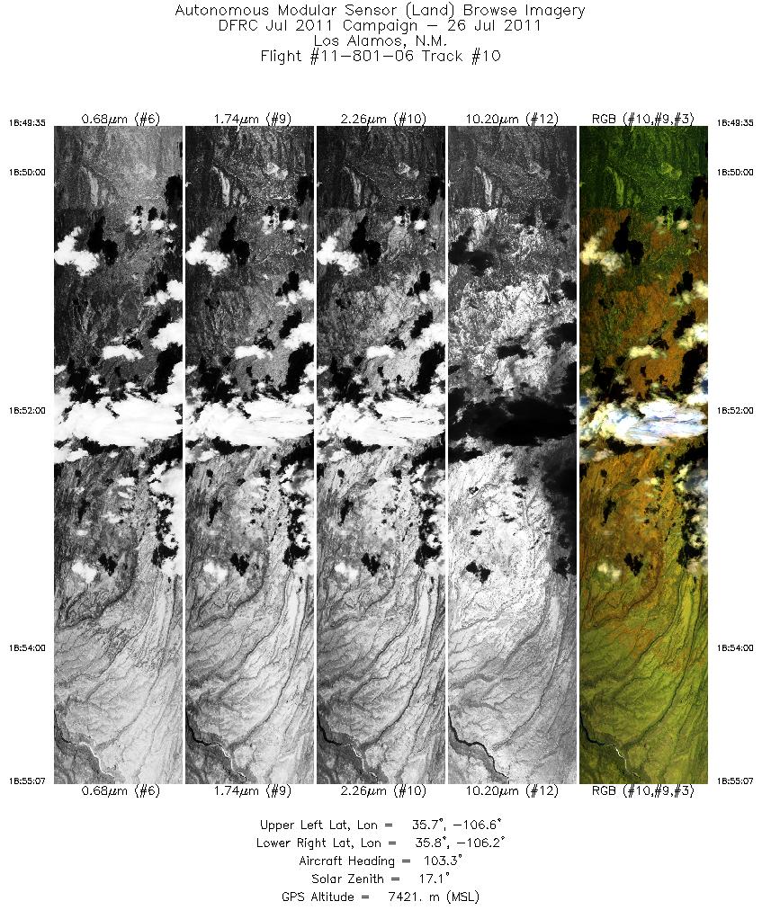 Image of selected bands from flight line 10