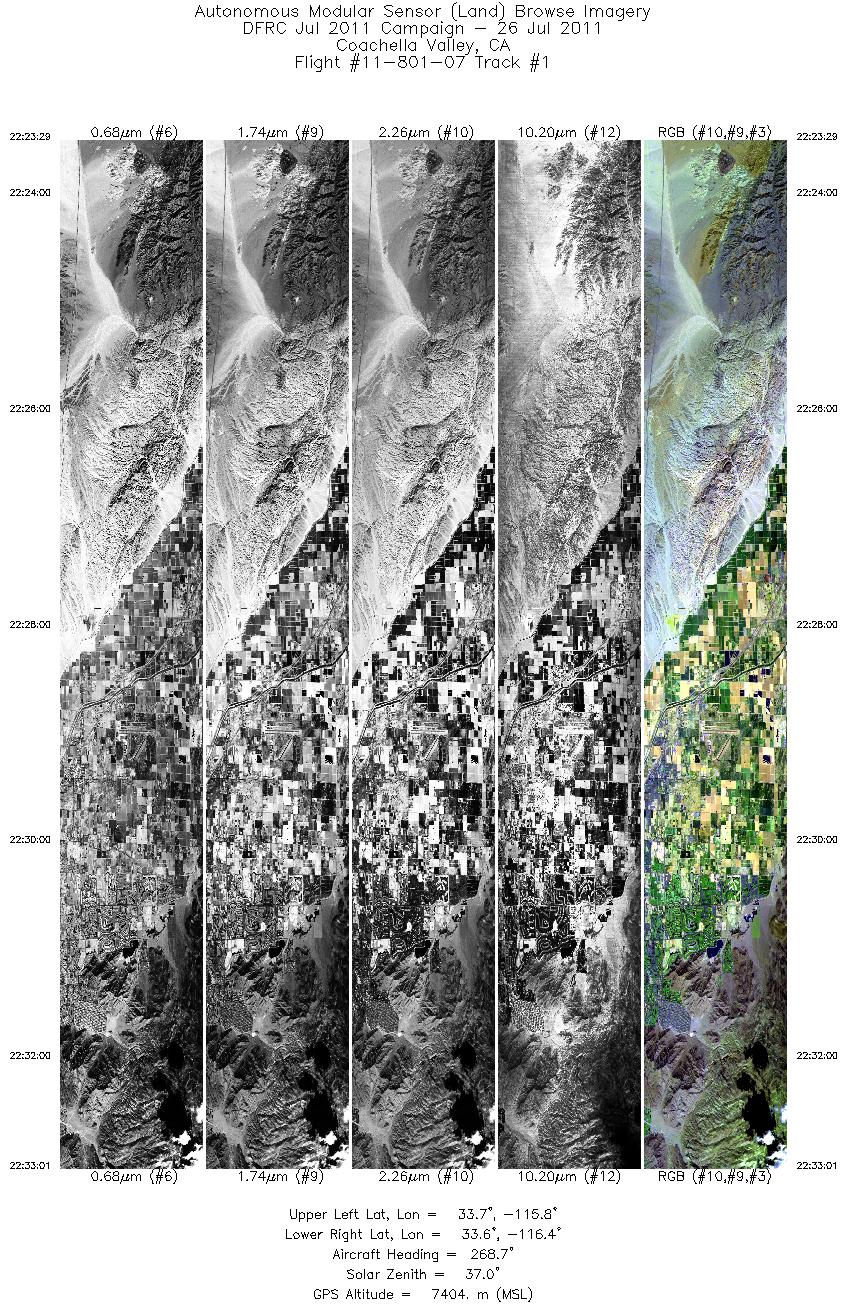 Image of selected bands from flight line 01