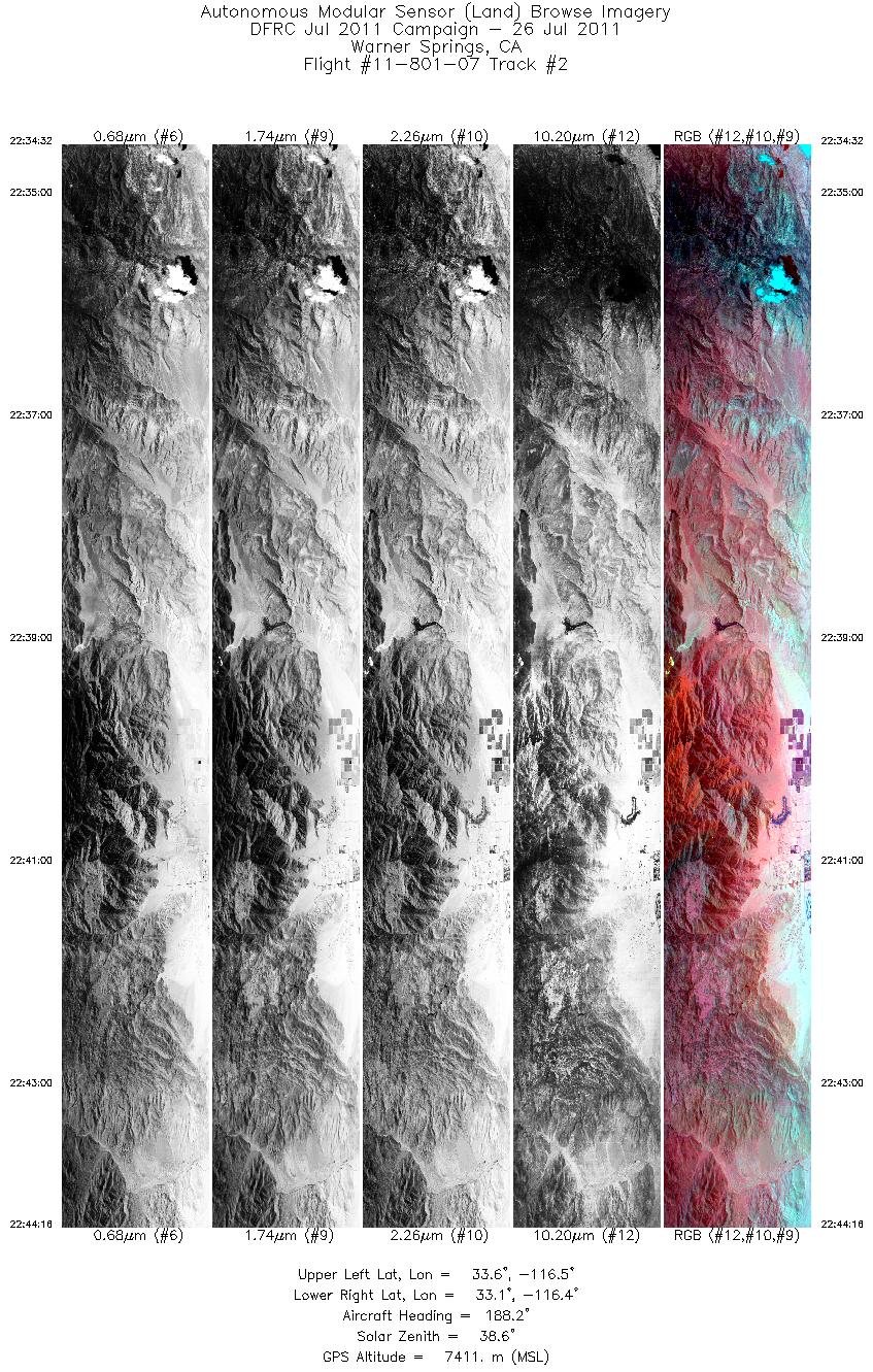 Image of selected bands from flight line 02