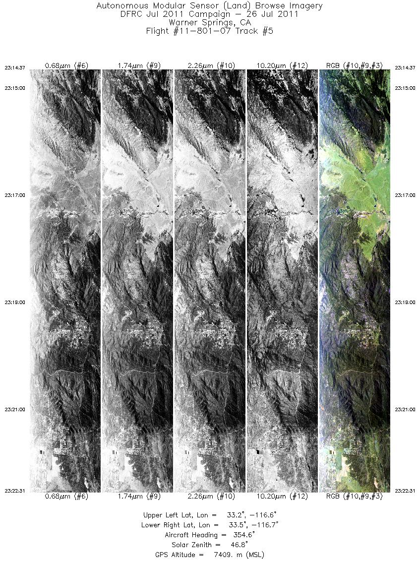 Image of selected bands from flight line 05