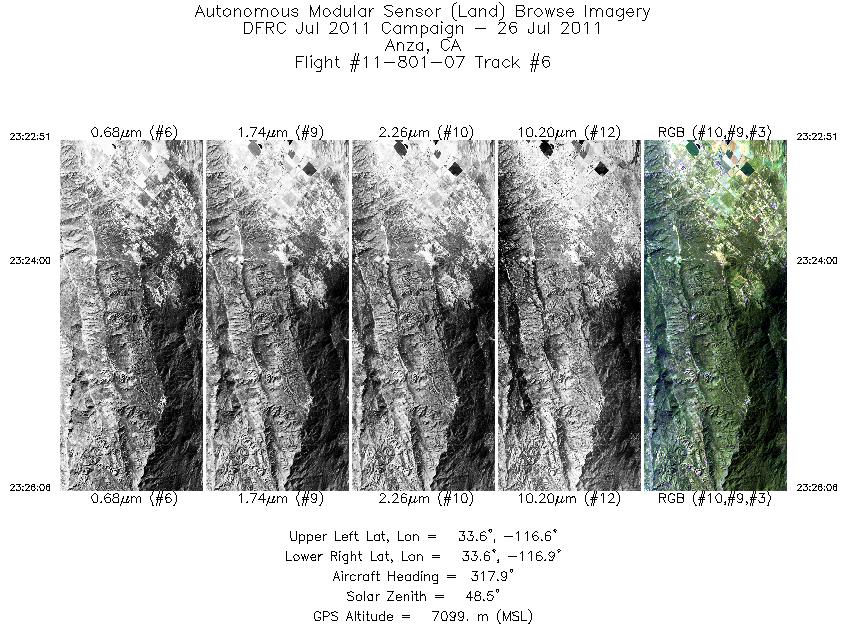 Image of selected bands from flight line 06