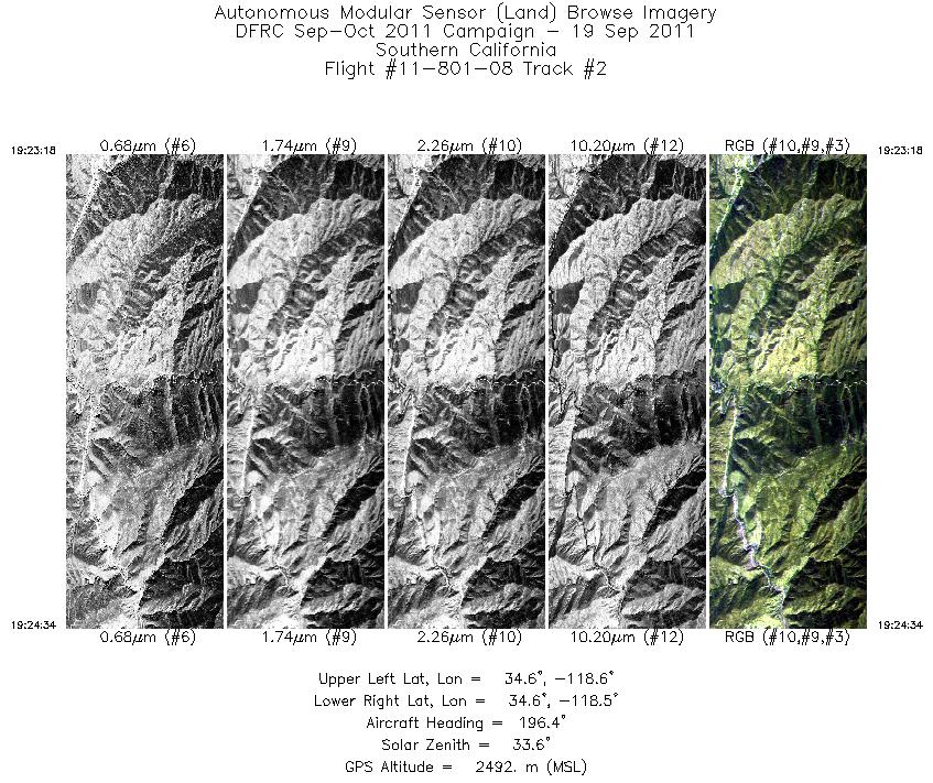 Image of selected bands from flight line 02