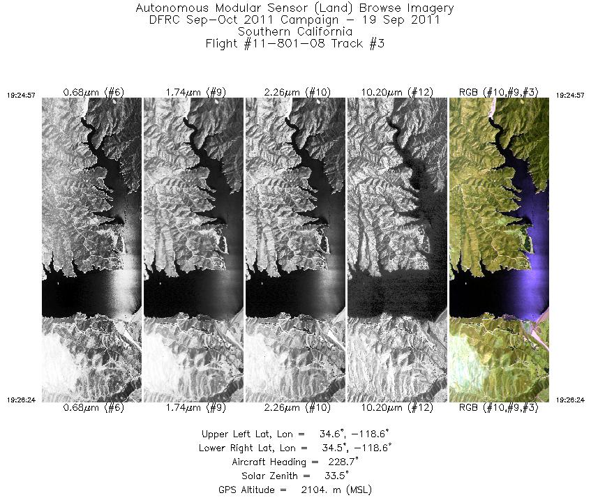 Image of selected bands from flight line 03