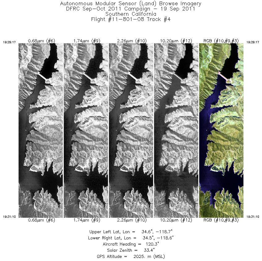 Image of selected bands from flight line 04