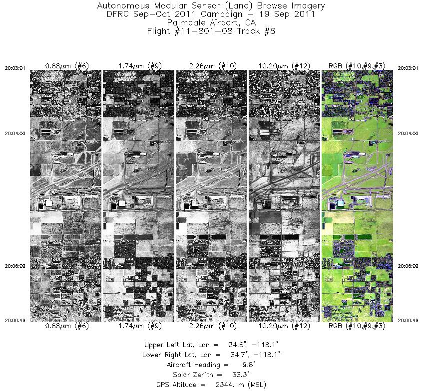 Image of selected bands from flight line 08