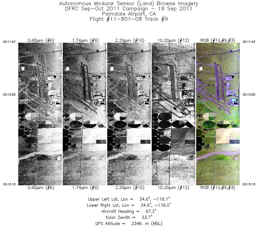 Image of selected bands from flight line 09