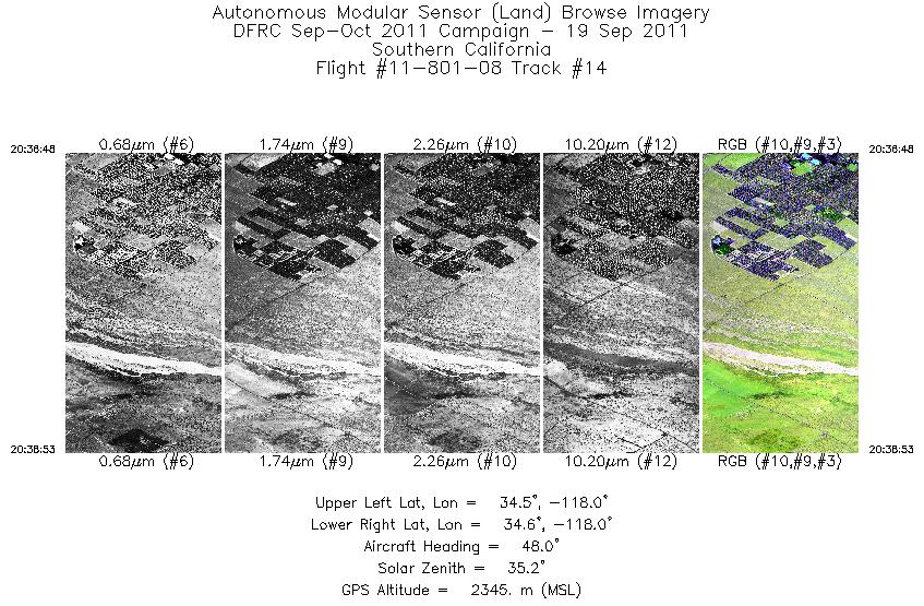 Image of selected bands from flight line 14