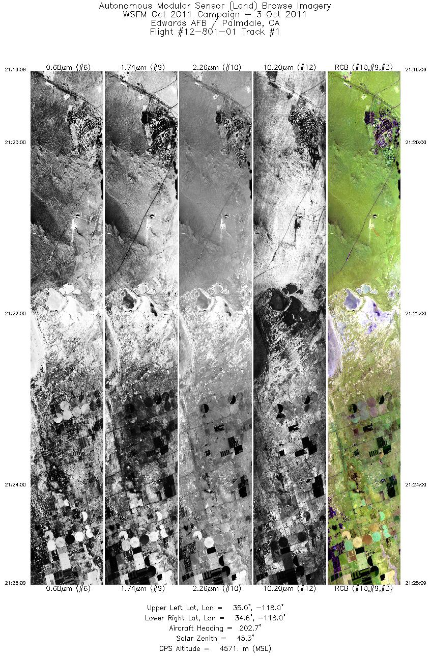 Image of selected bands from flight line 01